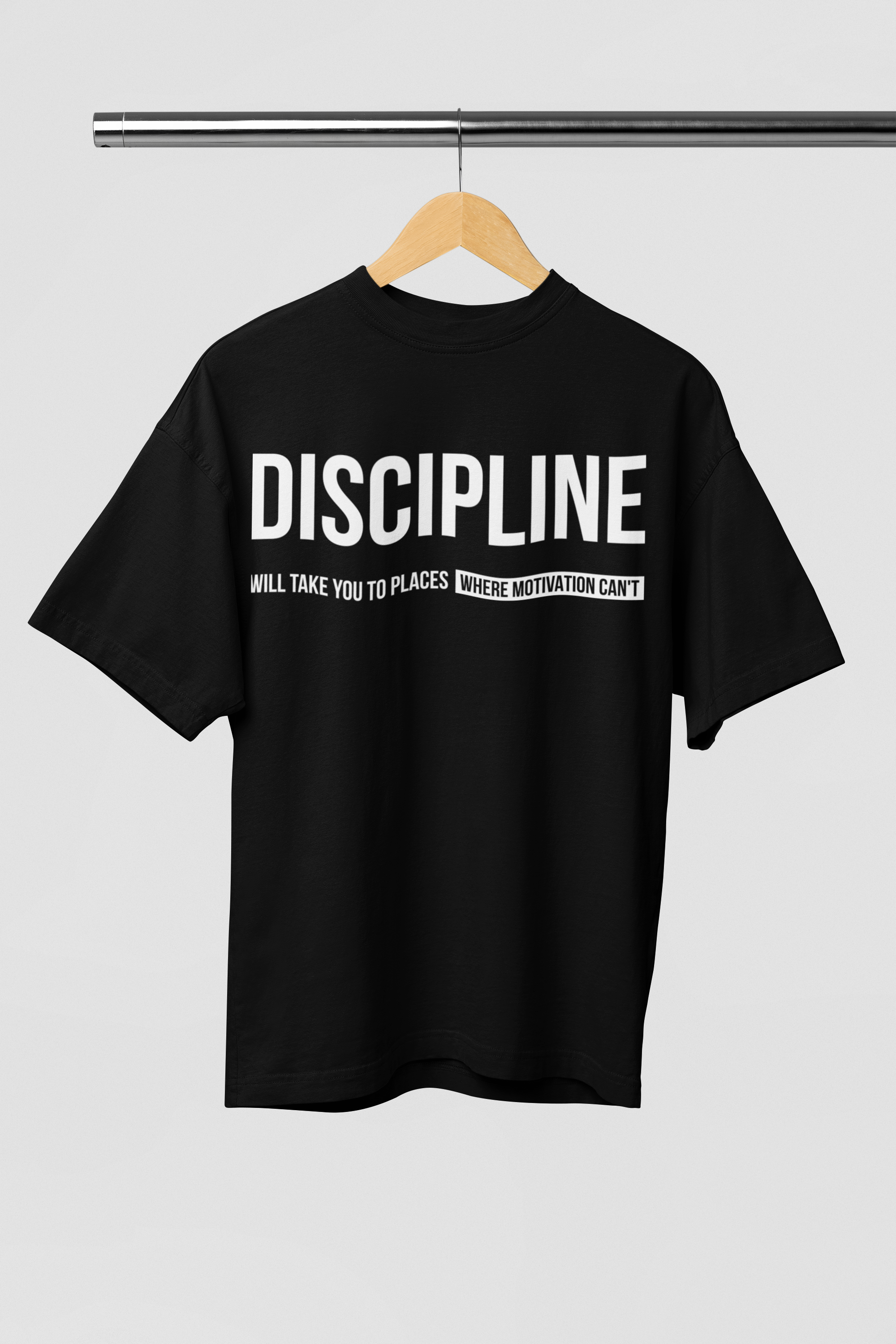 DISCIPLINE – Go Beyond Motivation | Black Motivational T-Shirt